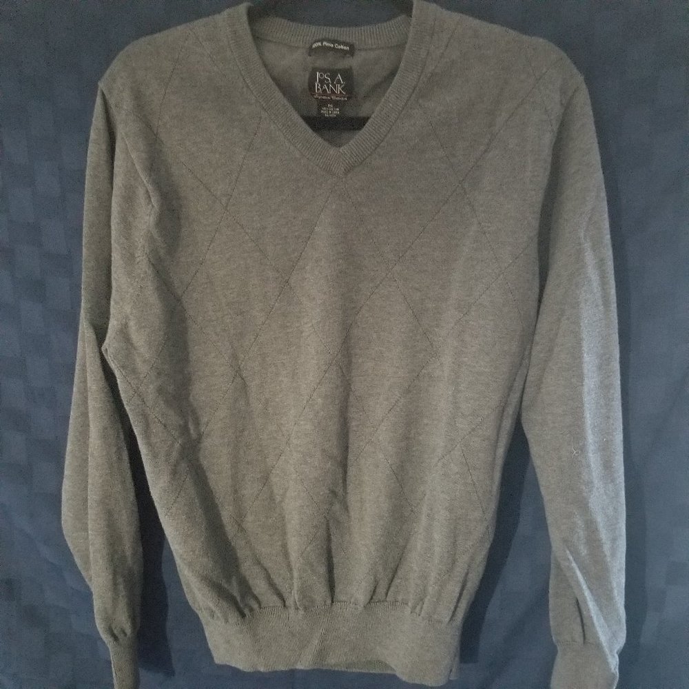 Jos A Bank dark grey v-neck women's sweater Sz M